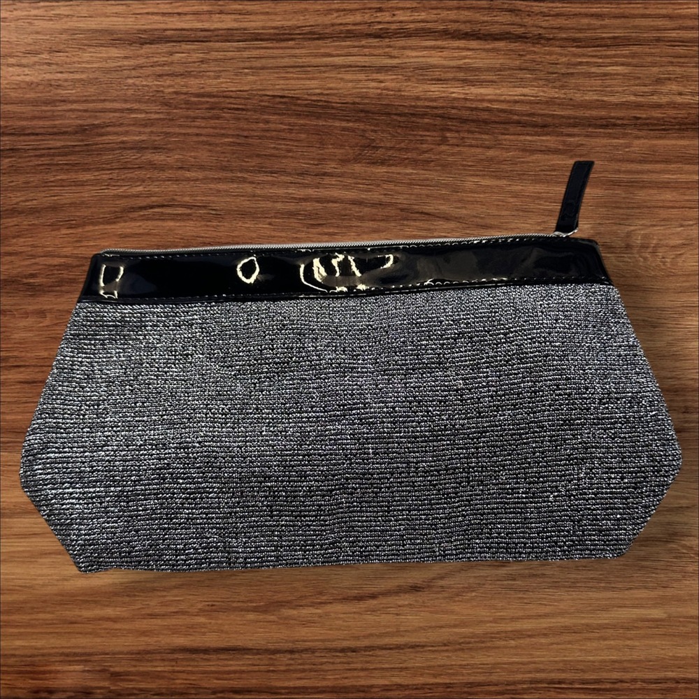 Lancome Silver‎ Glitter Evening Clutch Bag Purse Party Glam